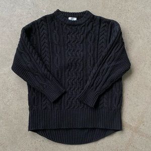 HYKE Black cable-knit sweater